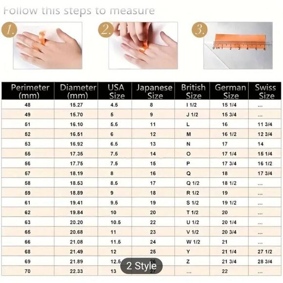 4 Sparkling rhinestone ring - Picture 8 of 8